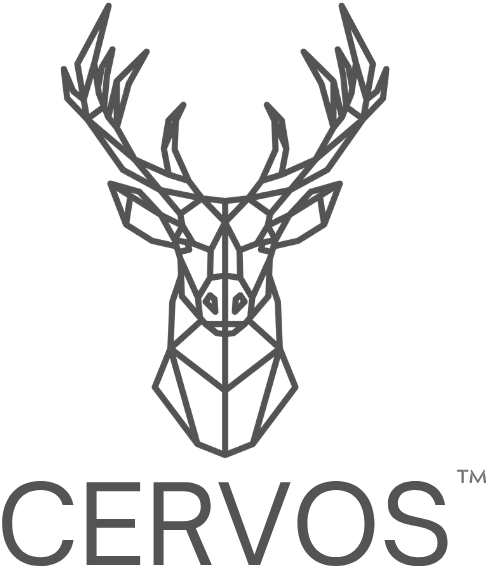 Cervos Consult company logo featuring a geometric stag head above the word CERVOS